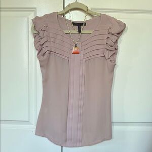 BCBGMaxAzria Mauve Ruffled Blouse